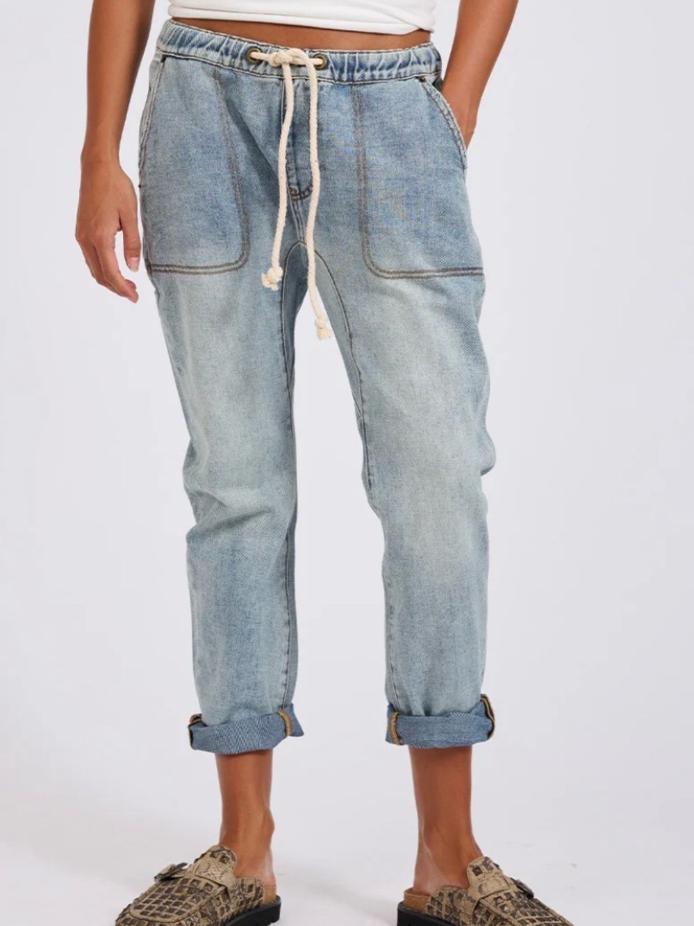 One Teaspoon Shabbies Drawstring Boyfriend Jeans “Montana” - Picture 2 of 9